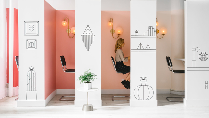 Office Interior Design Ideas - Homepolish Office - Interior Design by Noa Santos. Photo by Julia Robbs - office design - modern cubicles - unique cubicles - ergonomic office chairs - ergonomic office furniture