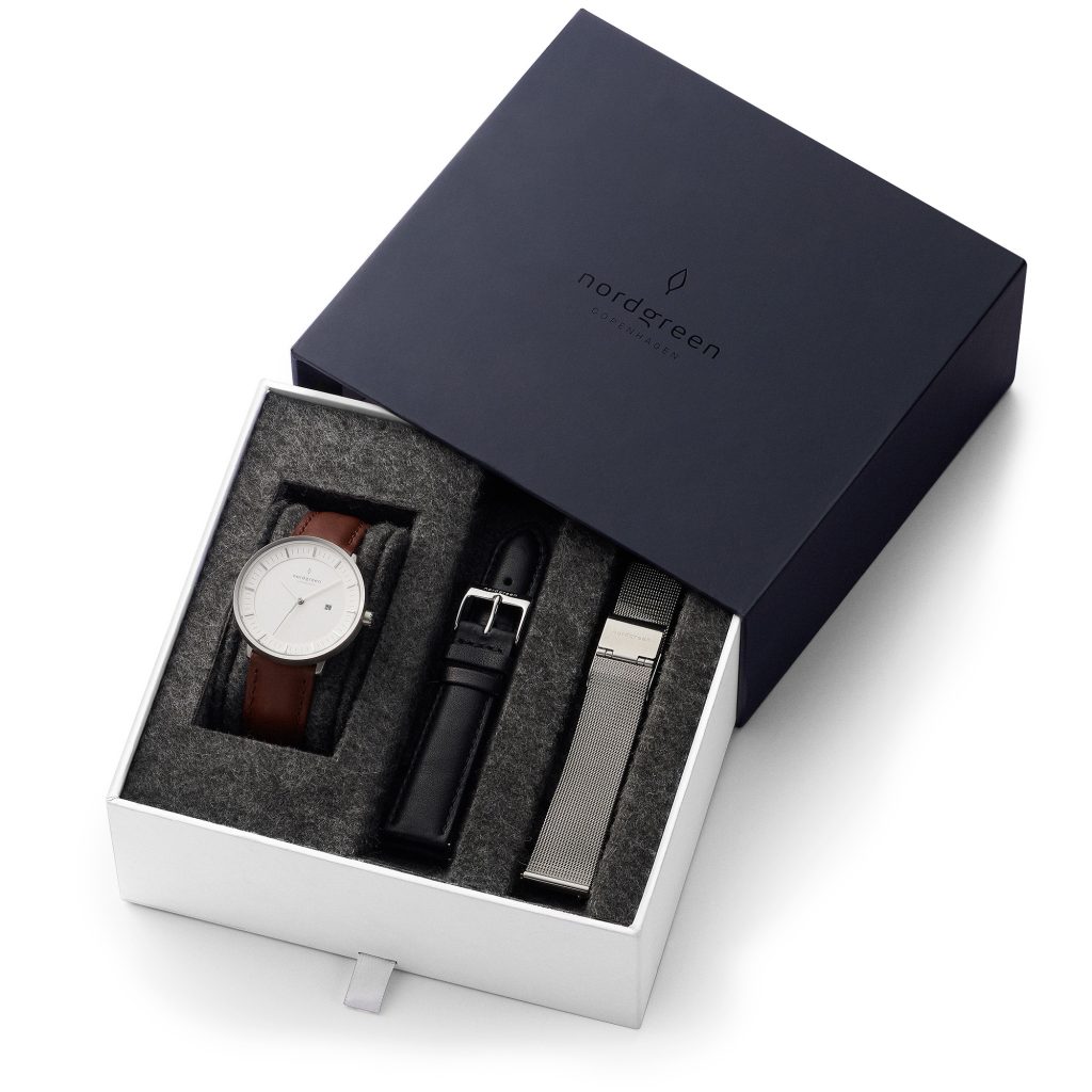 Nordgreen PHILOSOPHER Watch_SILVER_BROWN_BLACK_MESH_GREYBG