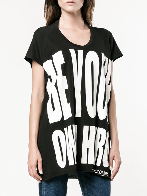 HAIDER ACKERMANN be your own hero t shirts photo via farfetch - slogan t shirts