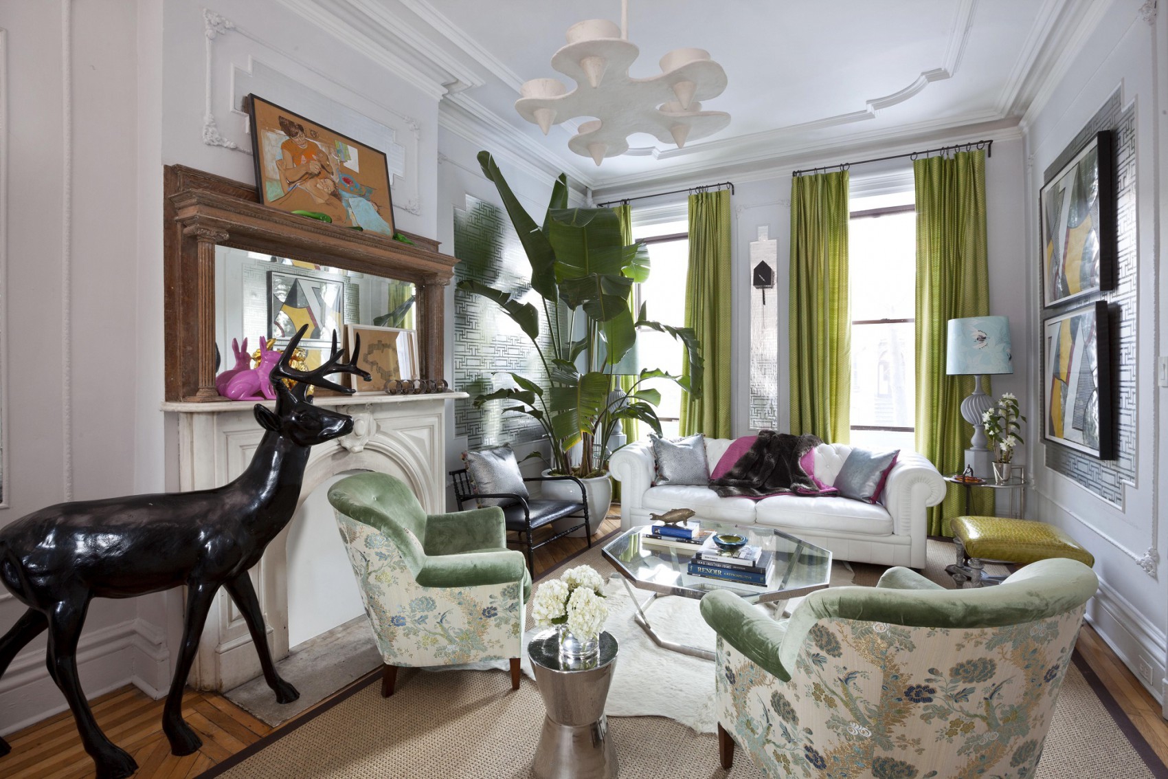 Woman Cave Design Ideas - Interior Design by Fawn Galli Photo by Anne Wermiel via NY Post - nature inspired living rooms