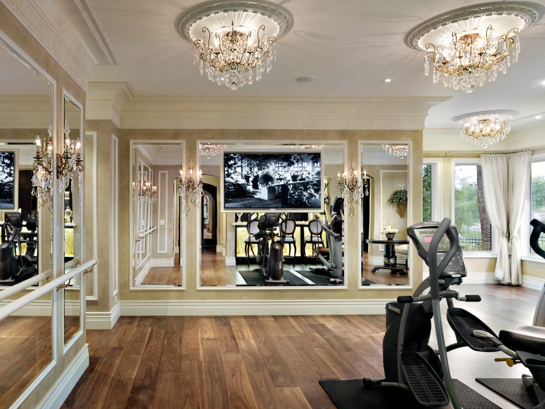 Woman Cave Design Ideas - Tara Dudley Interiors via Houzz - home gym design ideas - home gyms - glamorous gyms