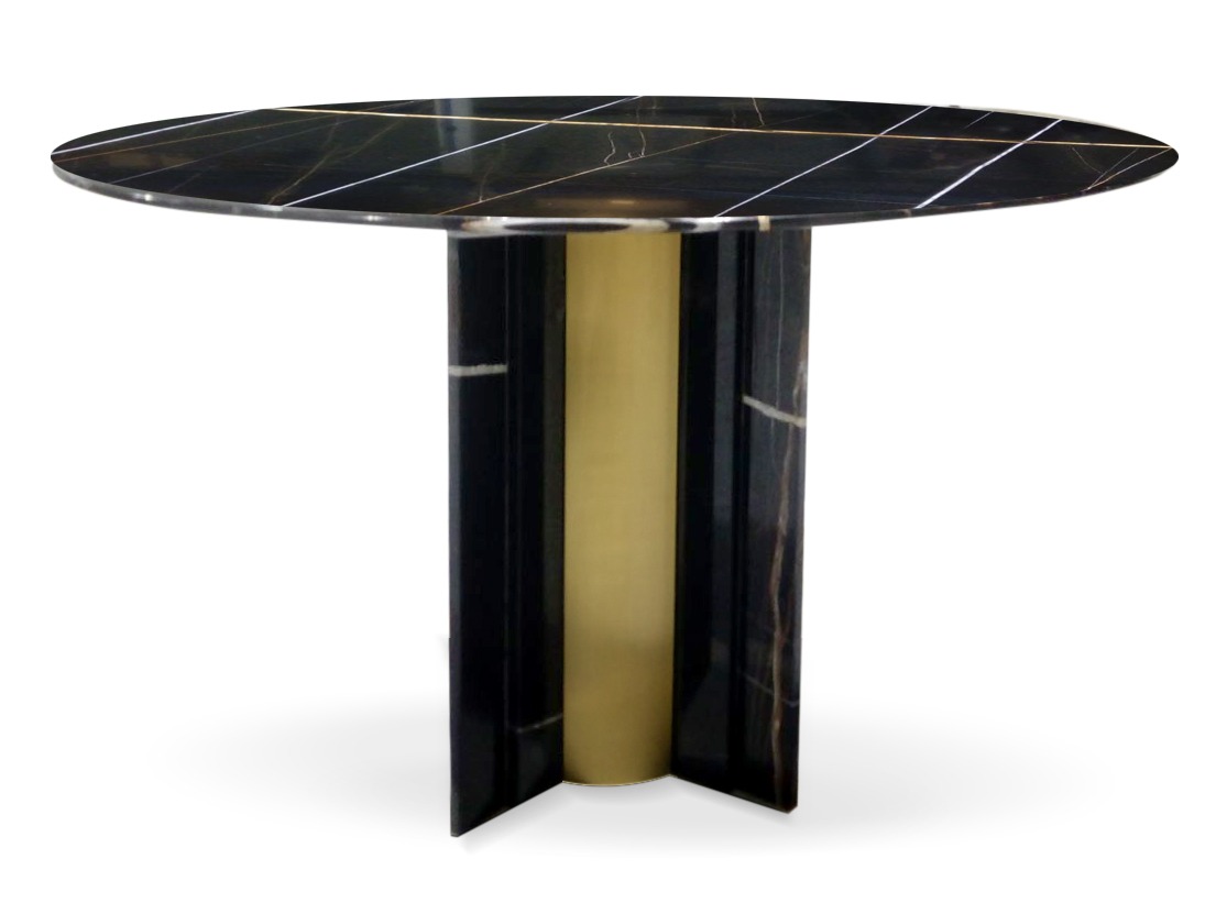 Paris Dining Table by KOKET - new koket pieces 2018 - high point furniture market 2018 - high point spring 2018 - isaloni 2018 - salone del mobile milano 2018 - round dining tables - luxury furniture - unique dining tables - black marble dining tables