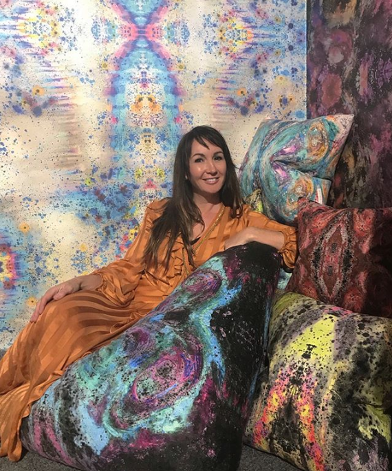 Gallery Beautiful - Sonya Rothwell at ICFF 2018 - Cosmic Art - unique design - nyc furniture show - unique lampshades - alchemy art - unique textiles - accent pillows