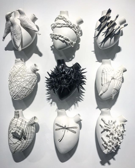 FOS Ceramiche at ICFF 2018 - Heart Art - porcelain accessories - made in italy - italian porcelain - Italian accessories - heart sculptures - heart wall art