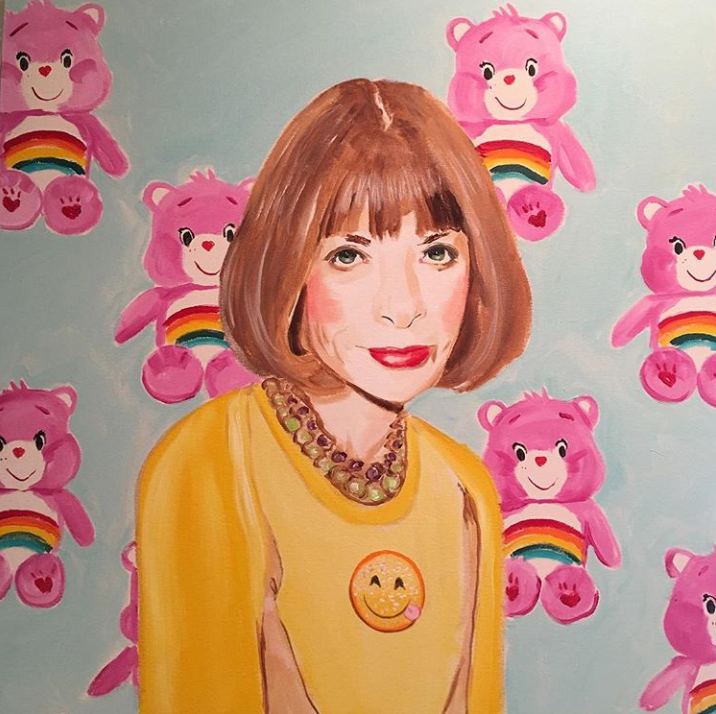 Ashley Longshore Care Bare Stare - Anna Wintour - Care Bears - via @ashleylongshoreart - pop art - female pop artists - women empowerment - empowering female artists - empowering art