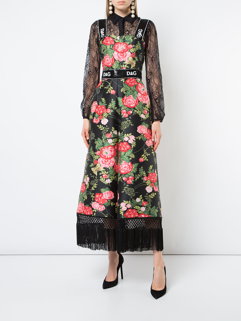 Dolce & Gabbana Tassel Rose Print Jumpsuit - How to Style a Jumpsuit - Source Farfetch