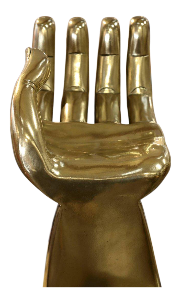 brass-clad-wood-sculpture-of-pedro-friedeberg-hand-chair-decaso - hand chairs - vintage furniture - vintage chairs - antiques - antique furniture - modernist furniture