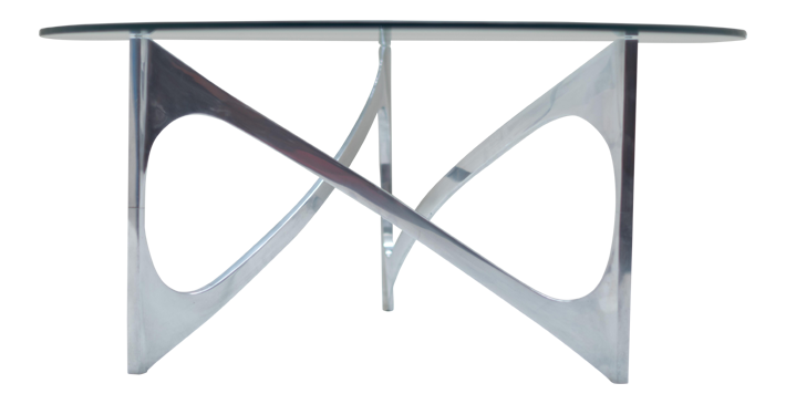 exclusive and rare knut hesterberg table for bacher tische 1971 - decaso - vintage furniture - vintage tables - modernist tables - metal tables - unique dining tables