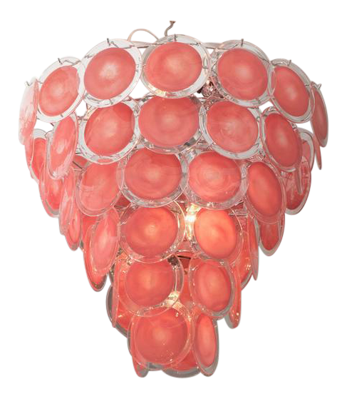 murano glass coral disc chandelier from decaso vintage lighting - antique