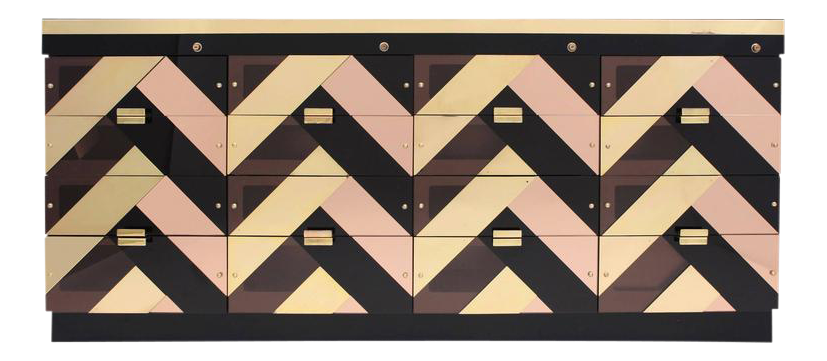 hollywood regency 16 d rawers sideboard - vintage furniture - modernist furniture - buffets - credenzas - antiques - antique furniture