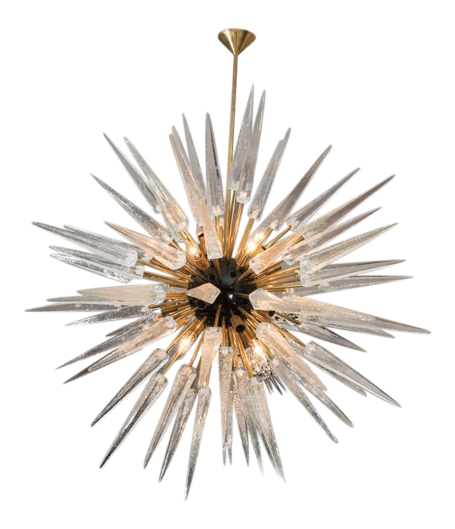 Murano Glass Spike Sputnik Chandelier - vintage lighting - outburst chandelier - sunburst chandelier - vintage decor