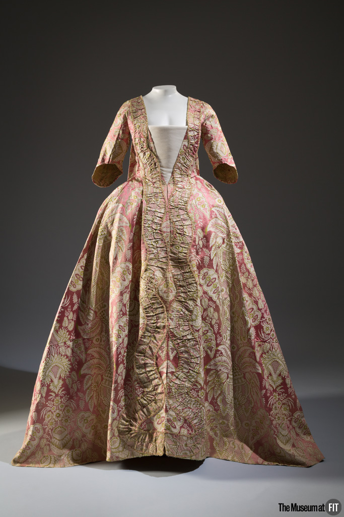 Pink Design - Dress, 18th century, FIT museum purchase - pink fashion - 18th century pink dresses - history of pink