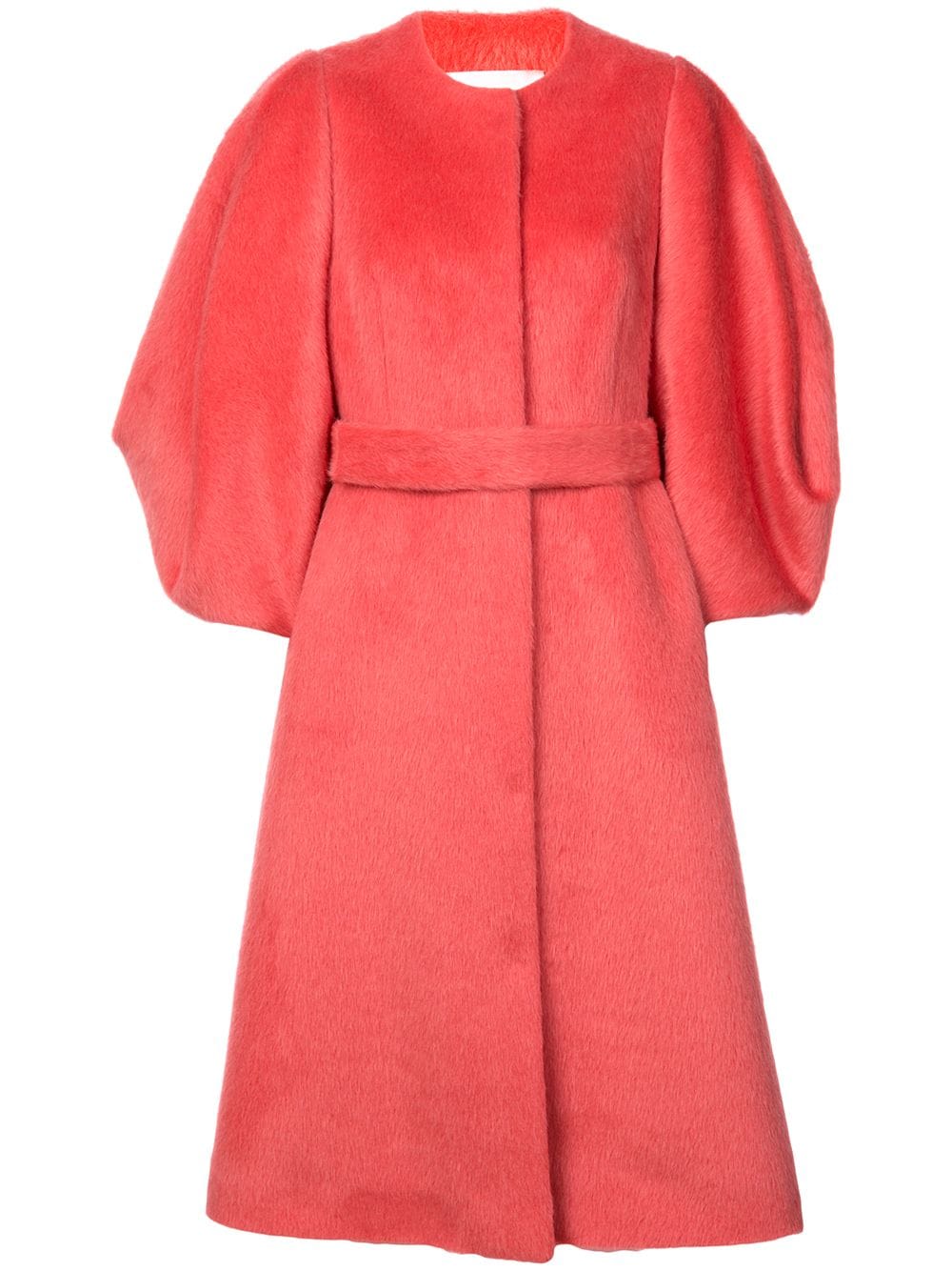 DELPOZO Belted coat in Pantone Color of the Year 2019 Living Coral at Farfetch