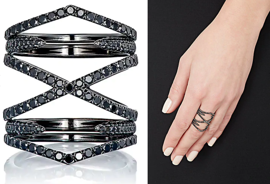 Eva Fehren Blackend 18k white gold rings with diamonds - Little Luxuries Gift Guide - Good Things in Small Packages