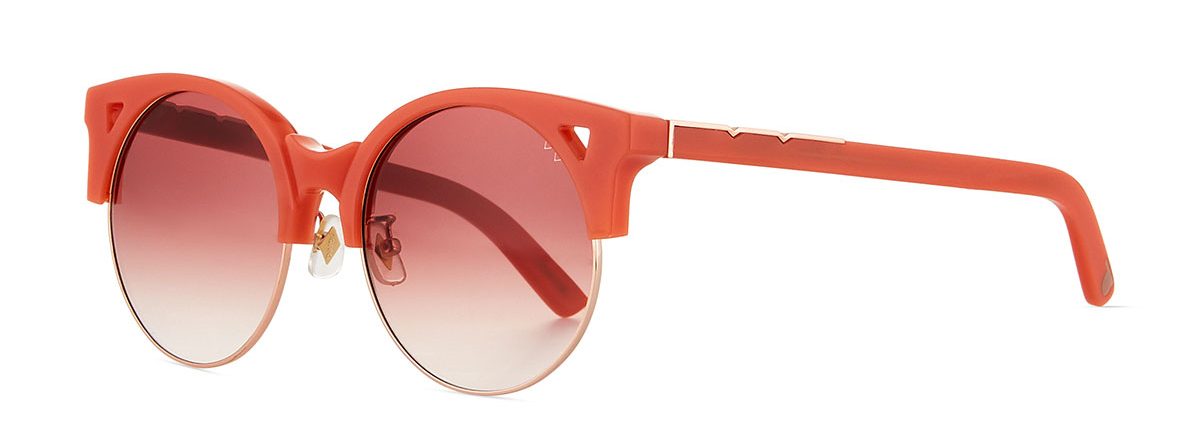 Up & At Em Semi-Rimless Round Sunglasses, Coral Bergdorf Goodman in Pantone Color of the Year 2019 Living Coral