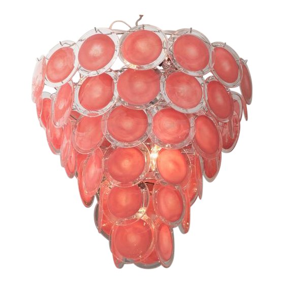 murano glass coral disc chandelier decaso Pantone Color of the Year 2019 Living Coral