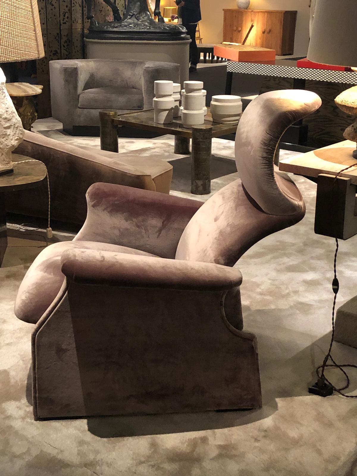 purple velvet chair at pad paris 2019 art and design show
