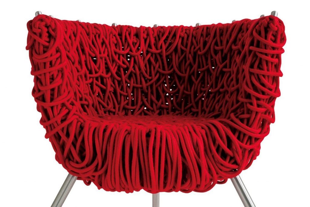  Edra Vermelha Armchair in Handwoven Special Cord - camp and kitsch furniture