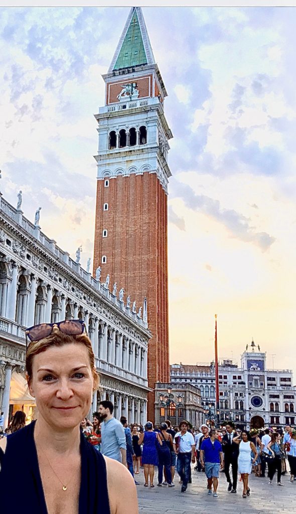 Carolyn Cartwright in Piazza San Marco, Venice