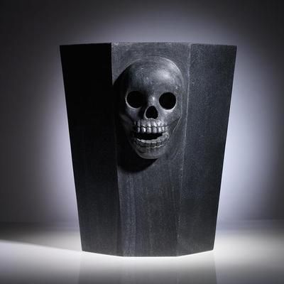 Black Marble Skull Champagne Bucket, part of the "Remains" Collection by Thomas Fuchs Creative