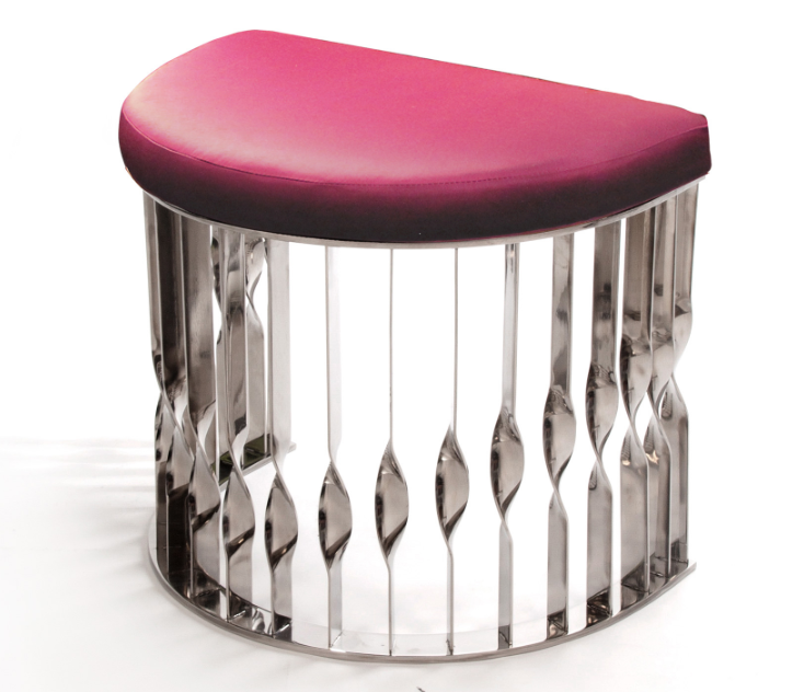 mandy stool in pink and silver by koket