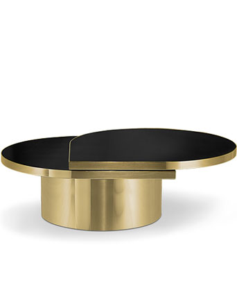 KOKET tears cocktail table - black and brass