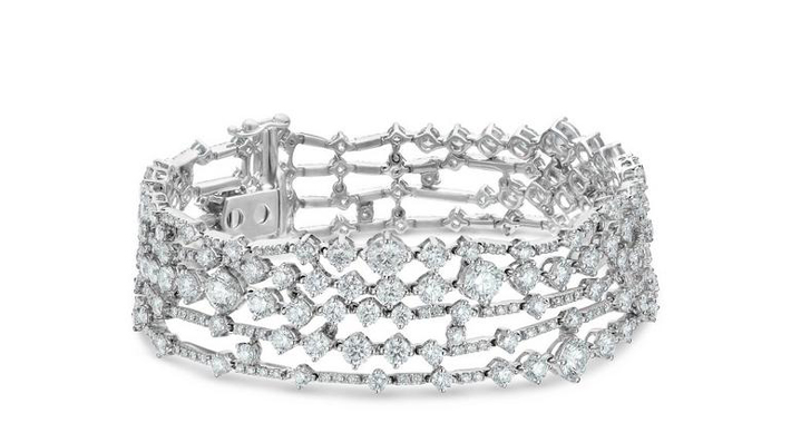 Fine Jewelry bracelet - Arpeggia five-line bracelet in white gold 18 cm