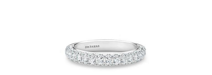 Darling half eternity band in white gold