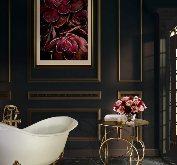 kiki side table koket bathroom black moody pink tub