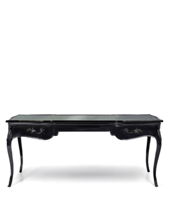 black desk with metal ormolu details koket
