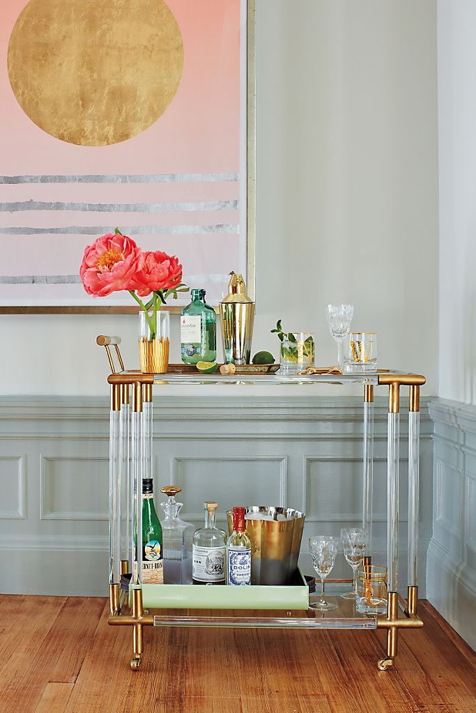 Oscarine Lucite Bar Cart from Anthropologie - best furniture for small spaces