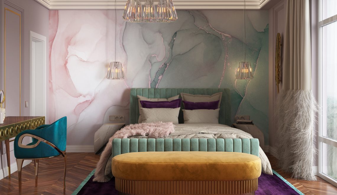 ddr glamorous bedroom design featuring chandra chair koket