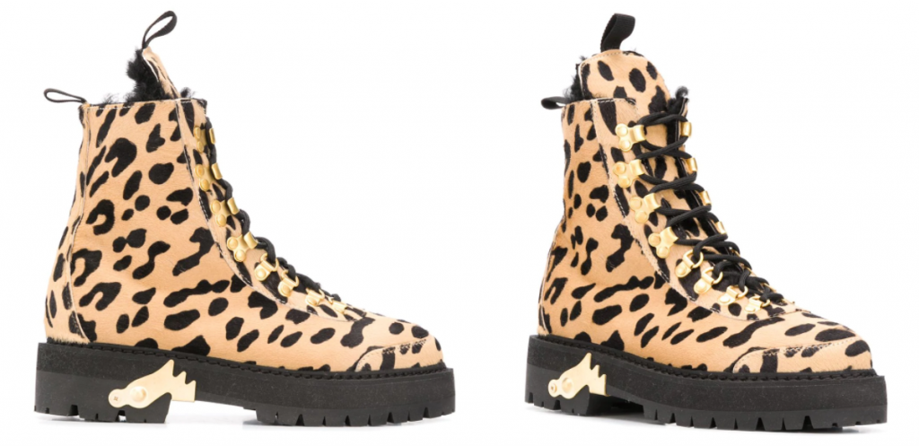 Off-White Cheetah-print Combat Boots