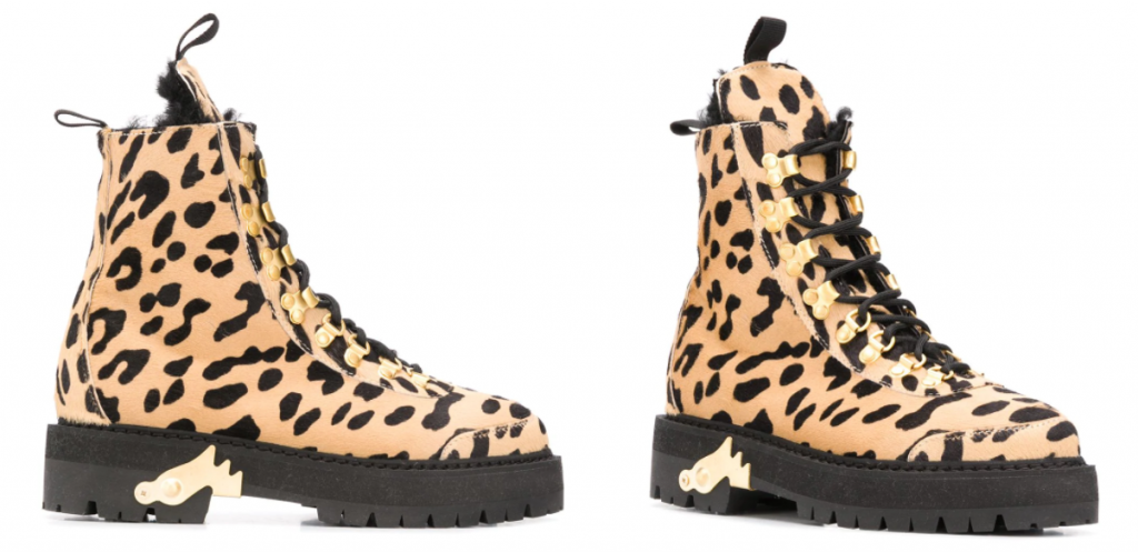 Off-White Cheetah-print Combat Boots 