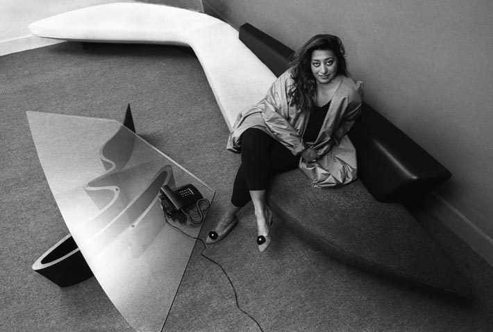 Iraqi architect Zaha Hadid in her London office, UK, circa 1985. (Photo by Christopher Pillitz/Getty Images)