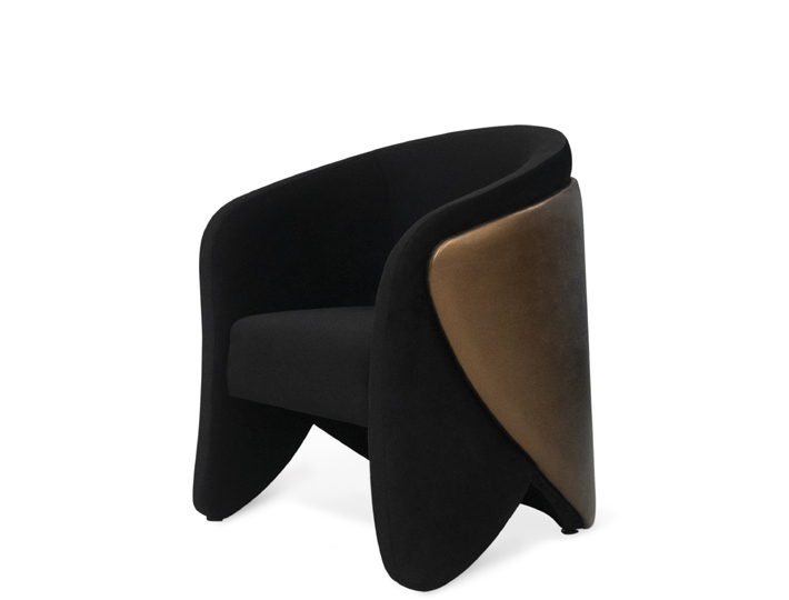 black and bronze leather desire accent chair by koket