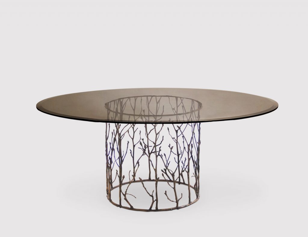 enchanted dining table by koket - brass branch table
