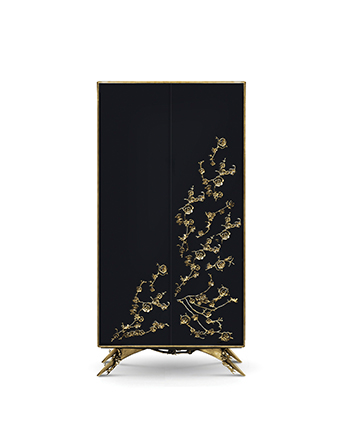 spellbound armoire cabinet black and gold orchid