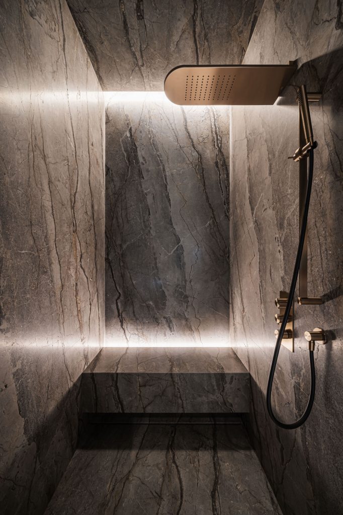 marble shower by yodezeen