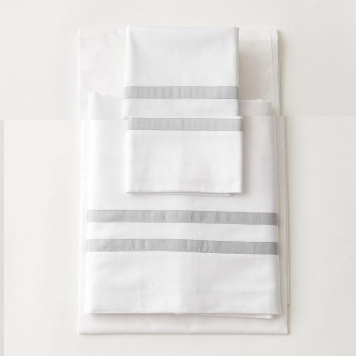 luxe kids skye grey striped sheets luxury kids bedding