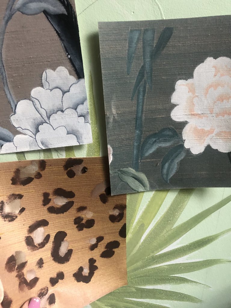 bespoke interiors handpainted wall paper wallcoverings silk cecelia claire