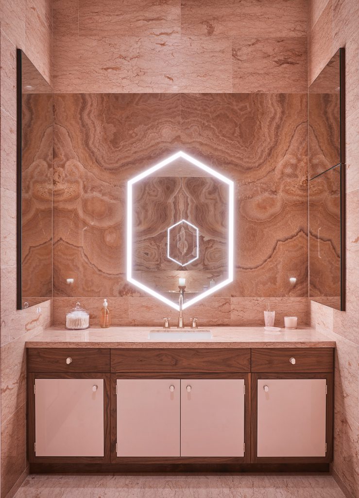 212box pink marble bathroom bahr residence