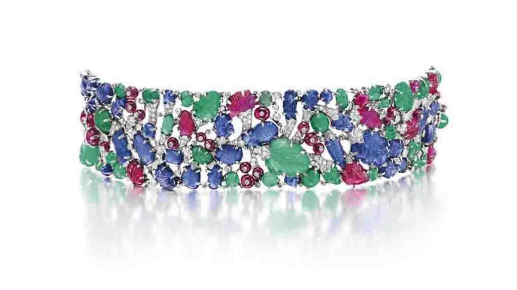 An Art Deco Diamond & Multi-Gem "Tutti Frutti" Bracelet by Cartier, c. 1930