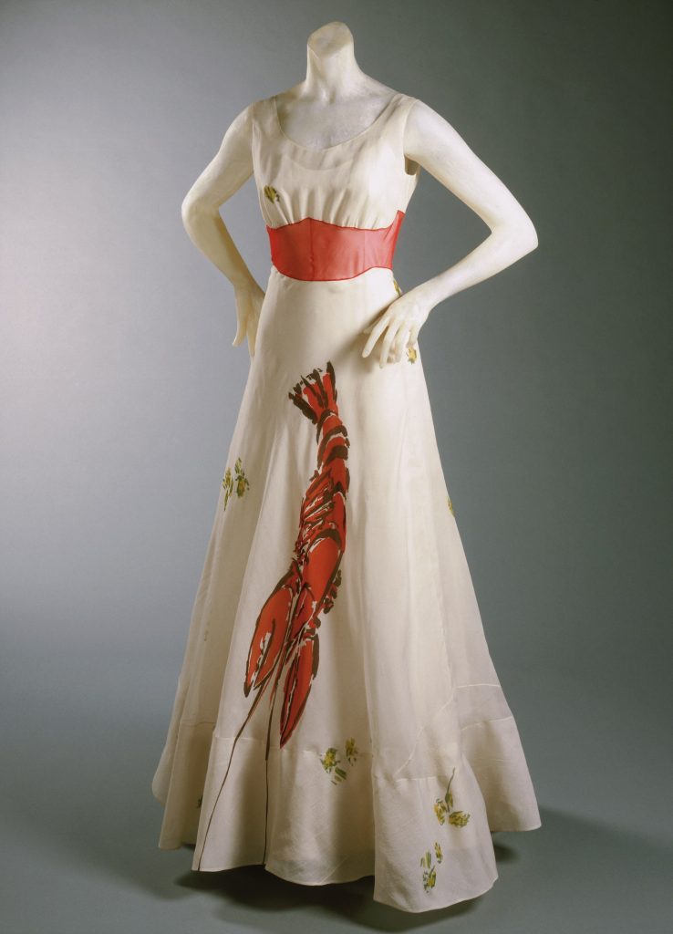 iconic dress Lobster Dress Schiaparelli Dali 1937 unusual design collaborations