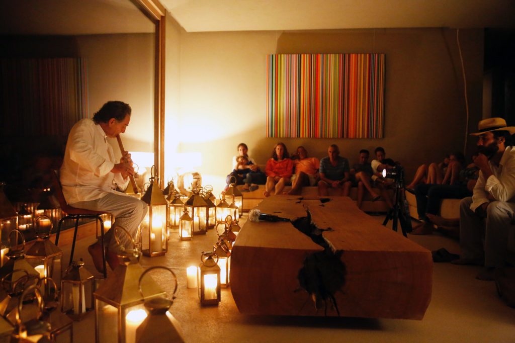 Portuguese musician Rão Kyao performing in a residence at Melides Art Miguel Carvalho