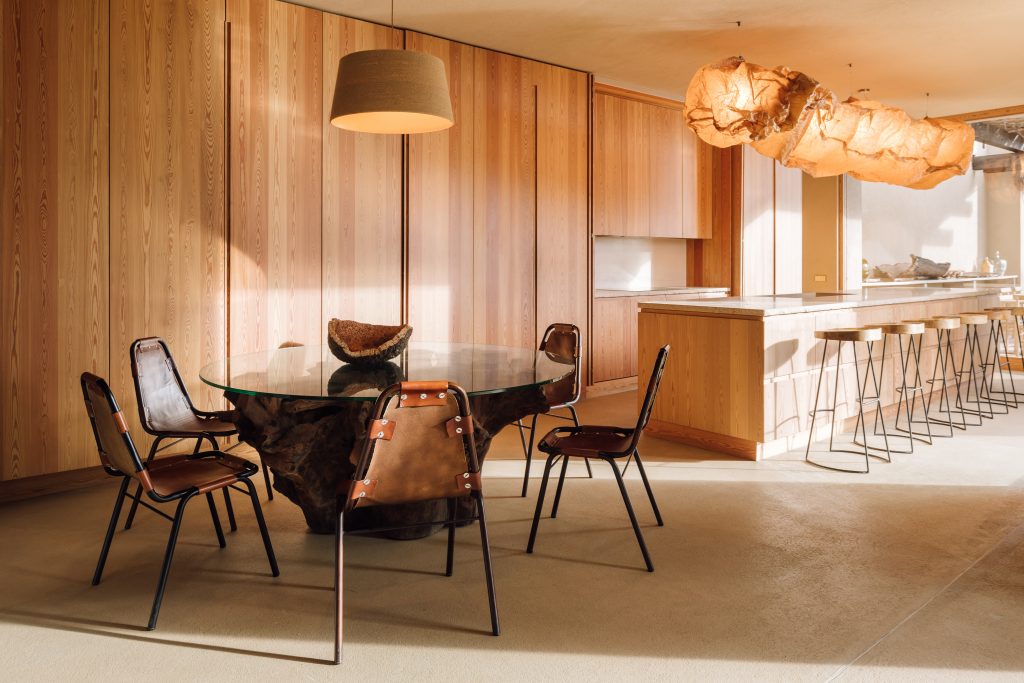 Melides Art Villas kitchen dining room nature inspired design wood Miguel Carvalho