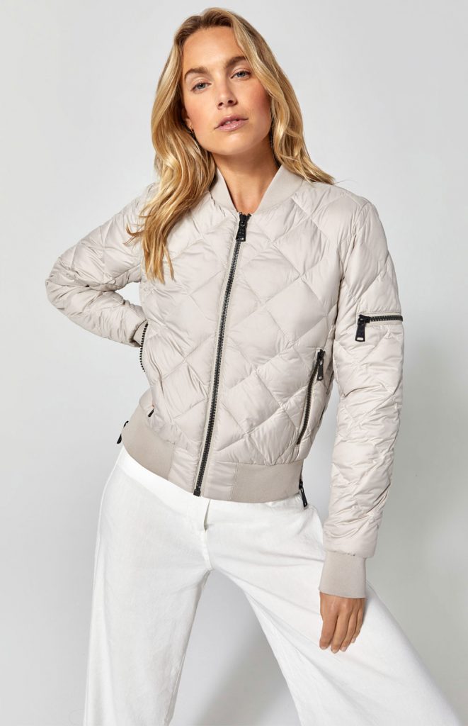 susanne reich alp n rock metro bomber jacket luxury skiwear grey silver