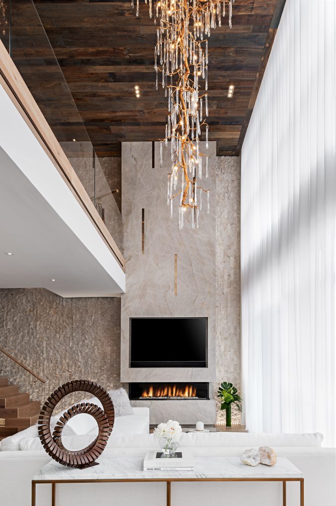 luxury neutral white living room Interior design by ONE X ONE DESIGN hilda mohseni modern lake house