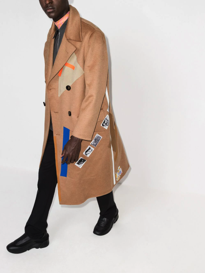 raf simmons x sterling ruby double-breasted-coat