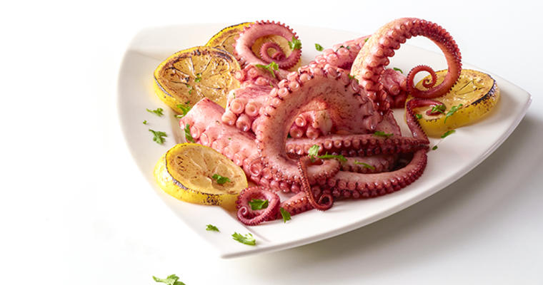 Octopus dish by Chef Gerry Ludwig pink sea food